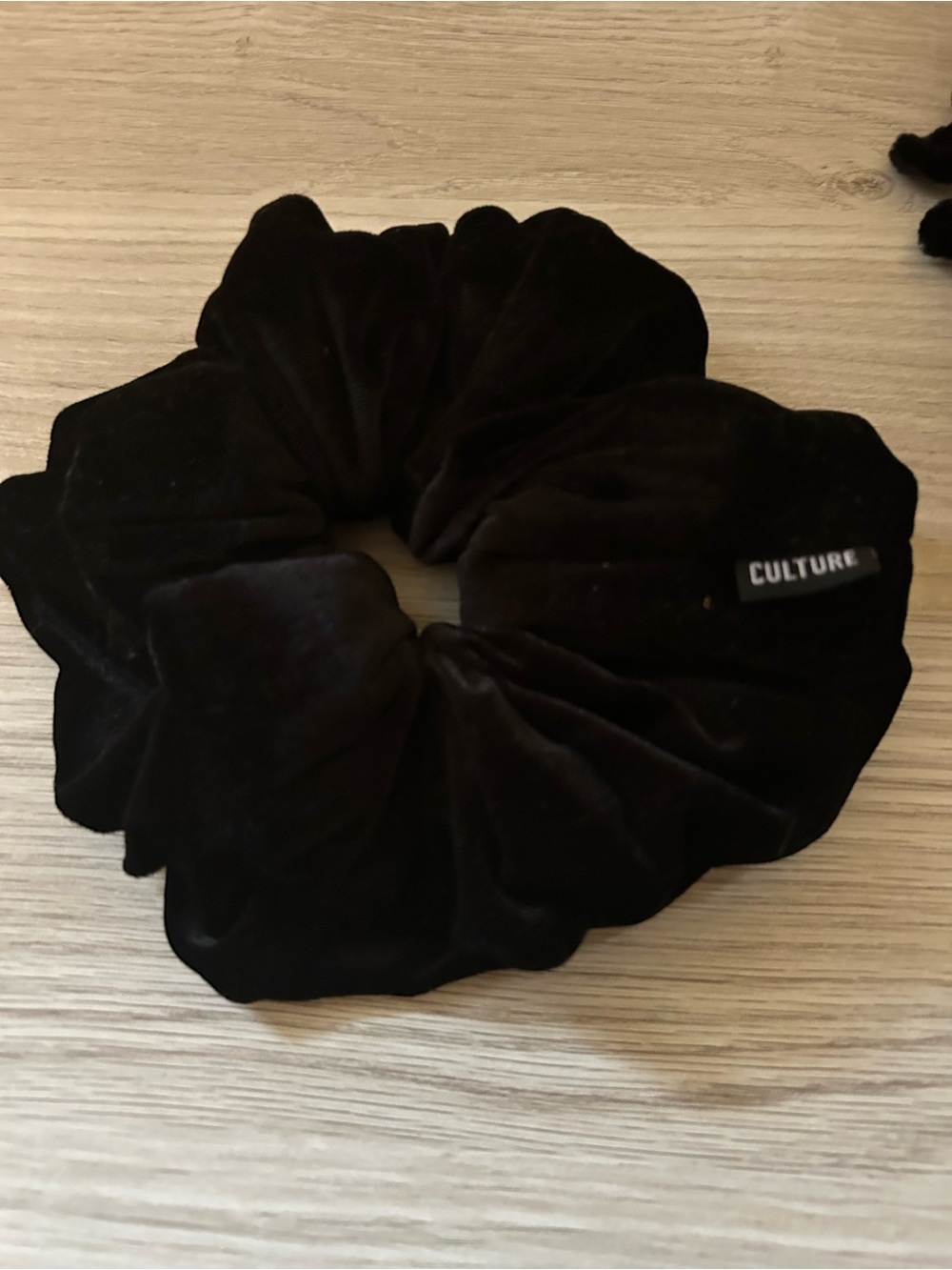 Black Velvet Scrunchie Hair Accessory